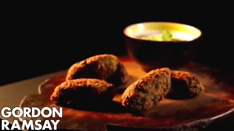 Chickpea, Cumin Spinach Koftas with a Tahini Dressing, Gordon