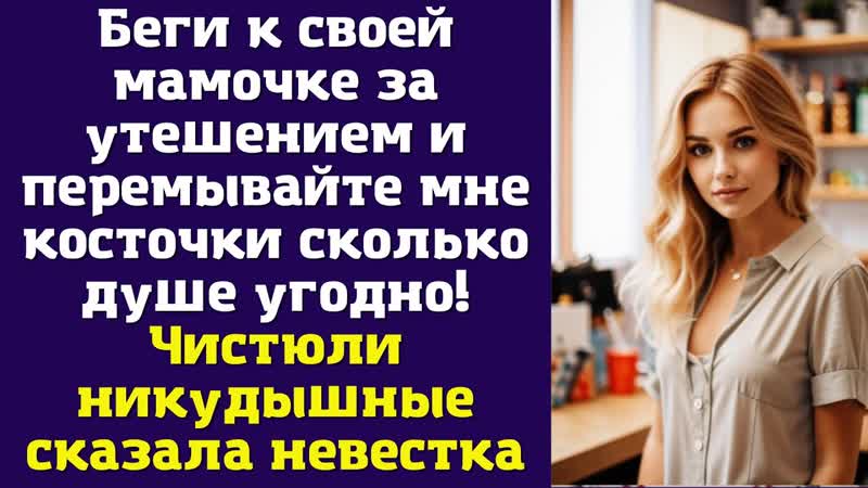 Беги к своей мамочке за утешением и перемывайте мне