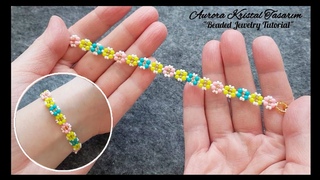 Boncuktan kolay arkada bileklii yapm. Tak tasarm eitimi. Beaded bracelet tutorial. DIY