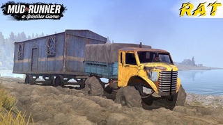 Spintires: MudRunner - RAT Rusty Truck Towing A Mobile Home