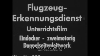 WWII GERMAN AIRCRAFT RECOGNITION FILM  MESSERSCHMITT ME-110   HAMDEN  FOCKE WULF FW-189   XD10444