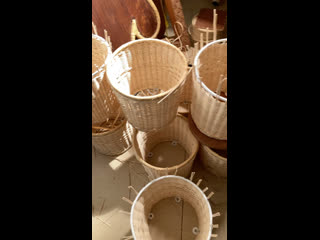 Rattan trashbin weaving