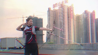 Archery stretch band and recurve bow for shooting exercise
