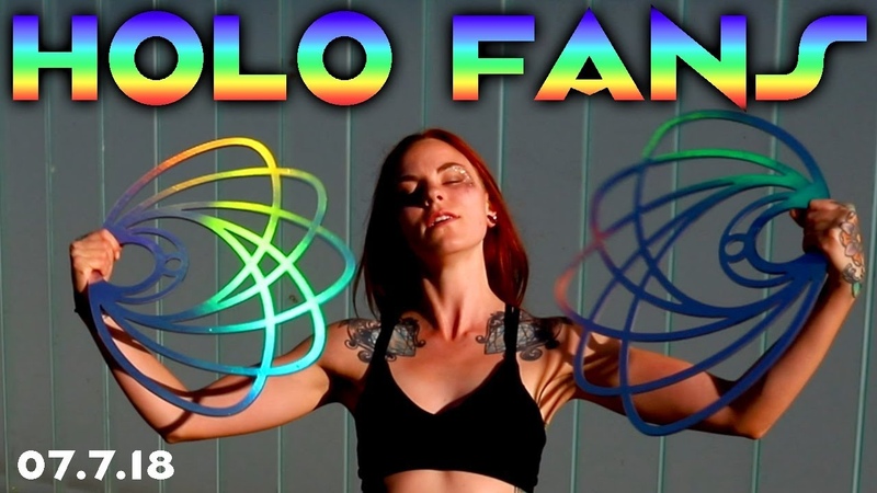 Fire Fan Practice Holographic Fans, Fan Spinning Newbie Day 1 Russian Grip, Adieu