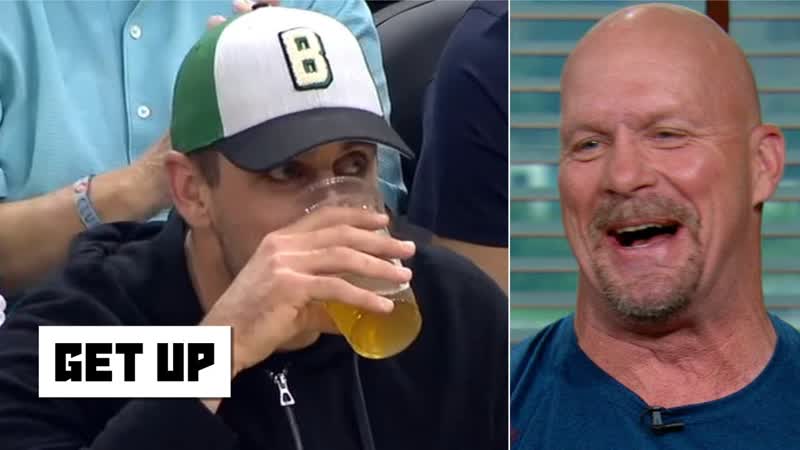 Stone Cold grades Aaron Rodgers beer chugging skills, Get