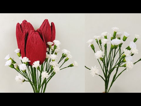 Very Easy Babys Breath Flower Making, How to make Babys Breath Flower, Paper
