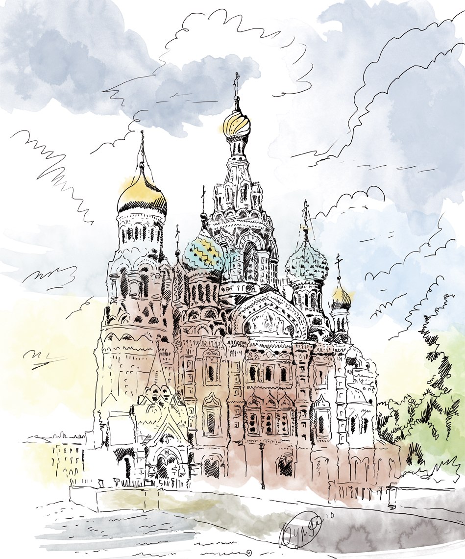 Спас на крови рисунок детский