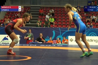 1/2 FW - 59 kg: A. LYSAK (UKR) df. K. MIRACLE (USA), 6-5