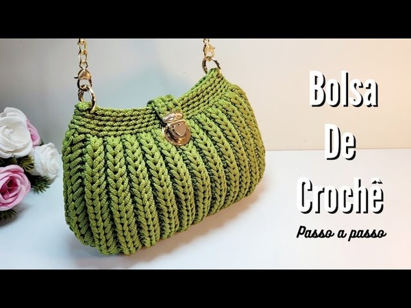 BOLSA DE CROCHÊ COM PONTO ESPINHA DE PEIXE SUPER ECONÔ MICA EM FIO NÁ UTICO POLIÉ