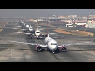 8 Planes take off in almost 8 minutes non stop at Mumbai International Airport